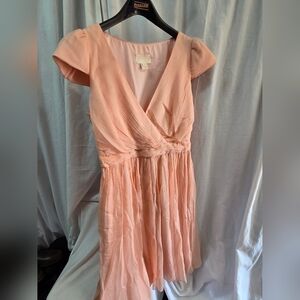 J. Crew Peach Silk Midi Dress